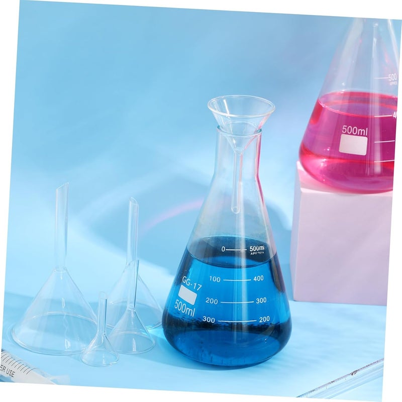 5pcs Clear Glass Laboratory Funnels Temperature Resistant for Precise Liquid Transfer - Image 4